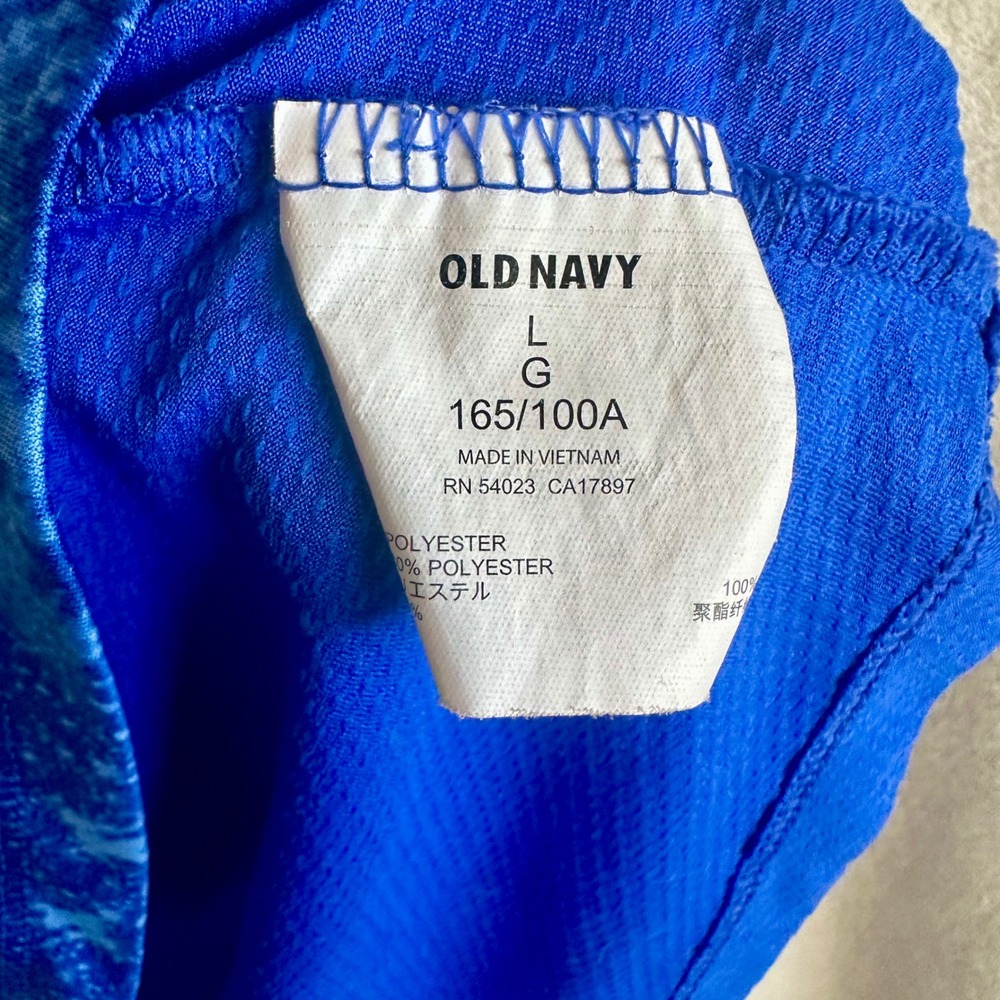 Old Navy Active Womens Large Blue Splatter Print Semi-Fitted Racerback Tank - Picture 5 of 9